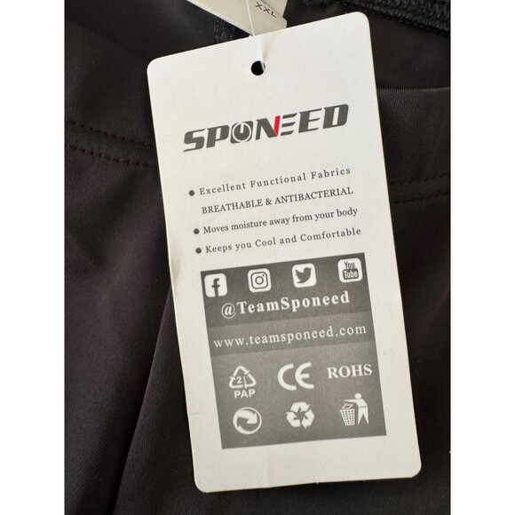 Sponeed Cycling Team Size XL Bike Padded Shorts NWT Black Orange - Picture 8 of 9